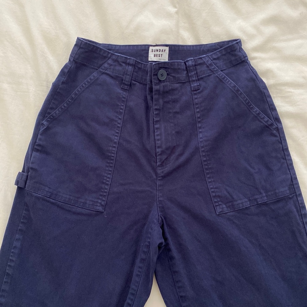 Aritzia Sunday Best Navy Cargo Pants
